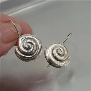Earrings Hadar 925 Sterling Silver Handmade Artistic Spiral Designers (H) SALE