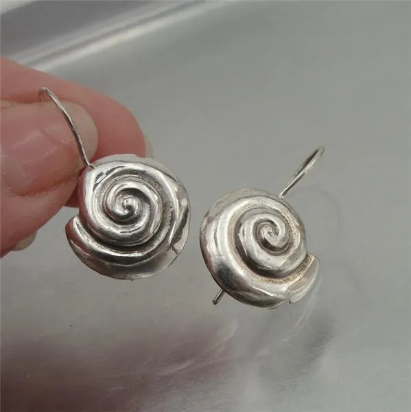 Earrings Hadar 925 Sterling Silver Handmade Artistic Spiral Designers (H) SALE