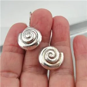 Earrings Hadar 925 Sterling Silver Handmade Artistic Spiral Designers (H) SALE