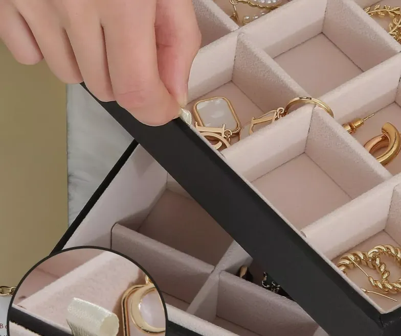 Earrings Jewelry Box Women 50 Slots Organizer, Black Gift Idea