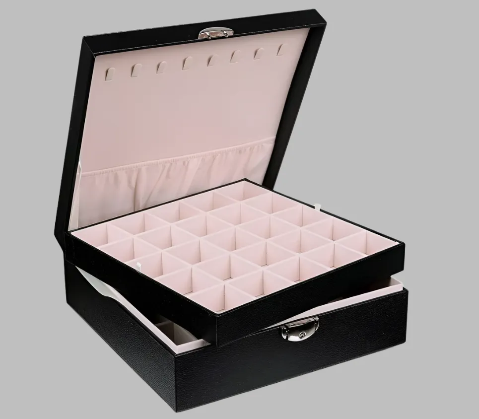 Earrings Jewelry Box Women 50 Slots Organizer, Black Gift Idea