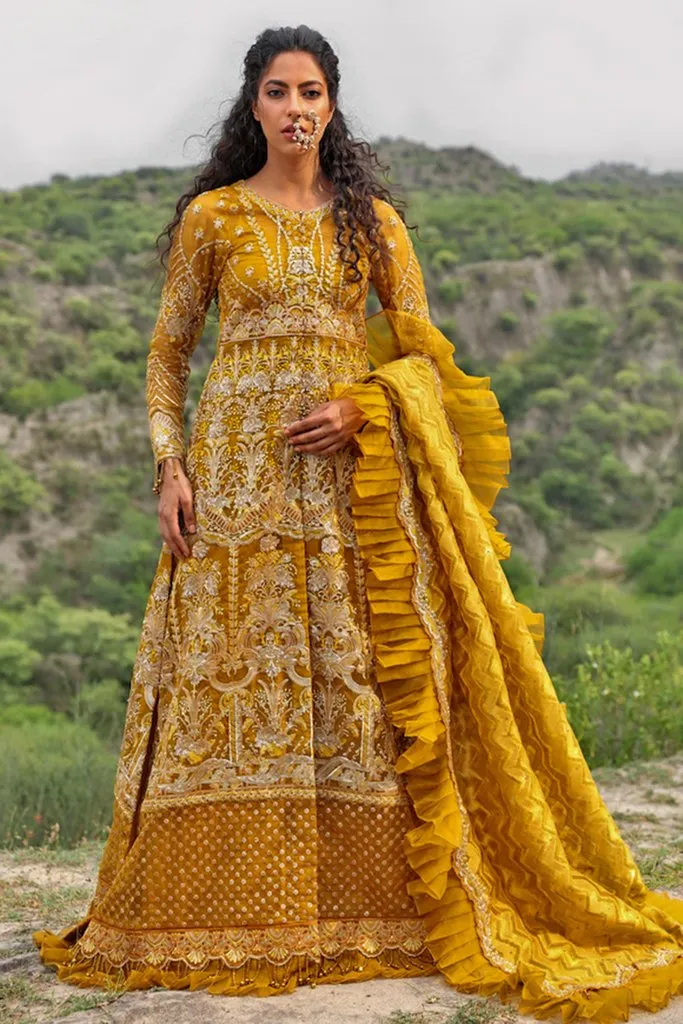 Eid Special Dress in Mustard Peshwas Style 2021 #PN484