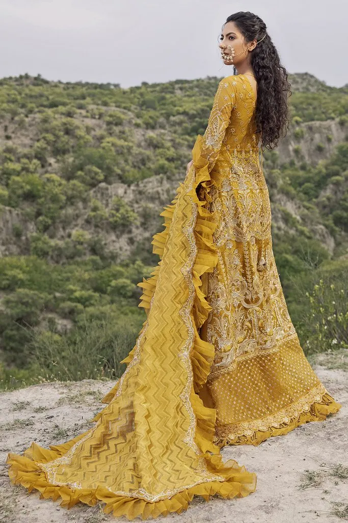 Eid Special Dress in Mustard Peshwas Style 2021 #PN484