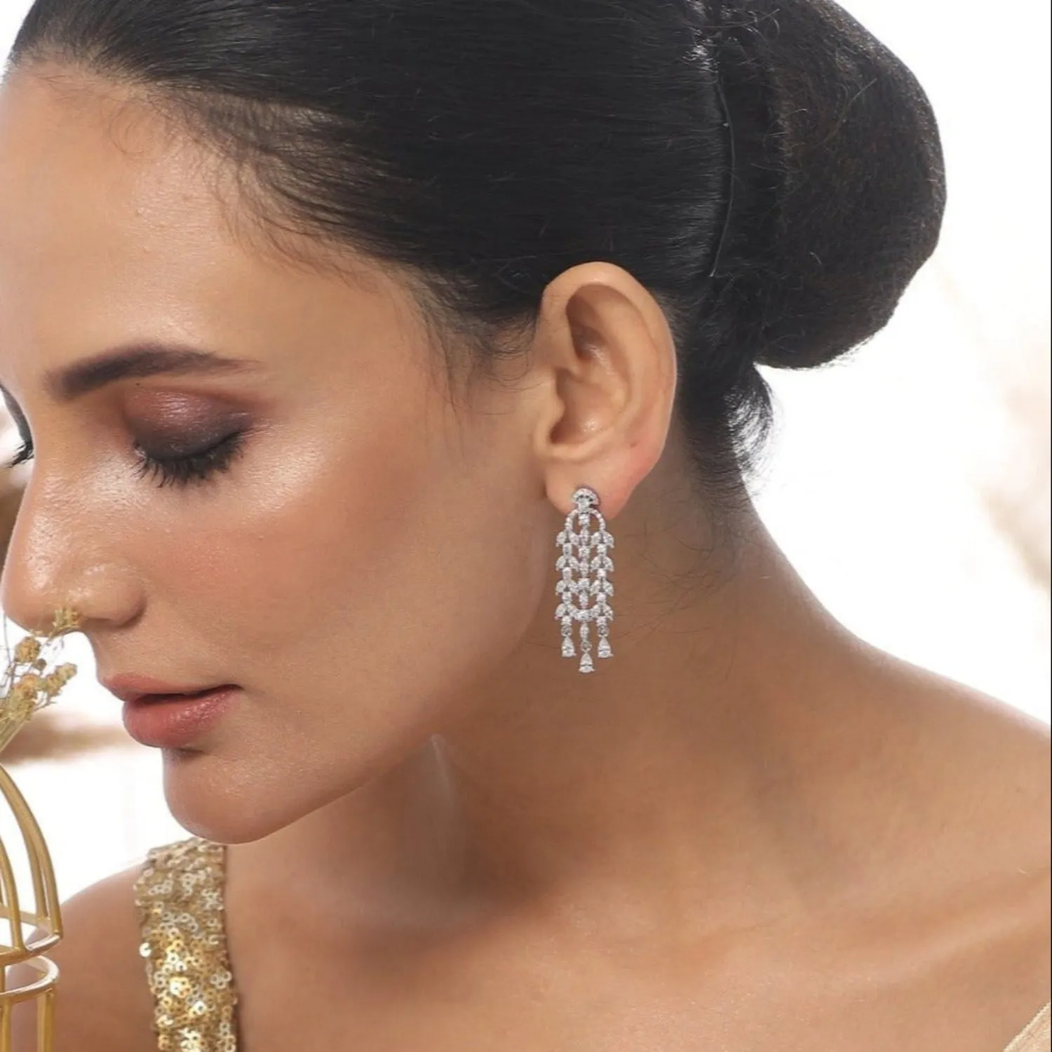 Eileen Chandelier CZ Earrings