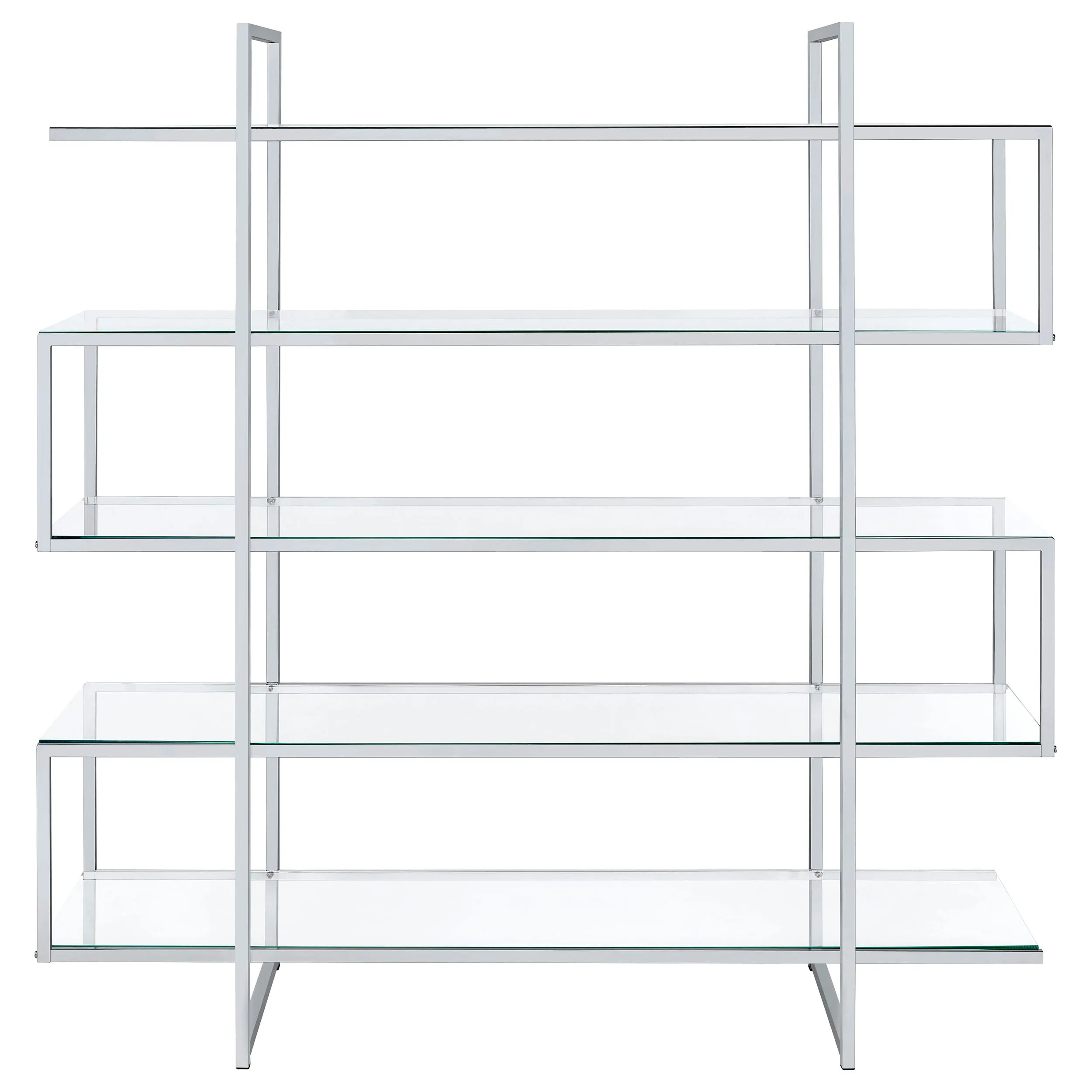 Elmer 63-inch 5-shelf Bookshelf Clear and Chrome