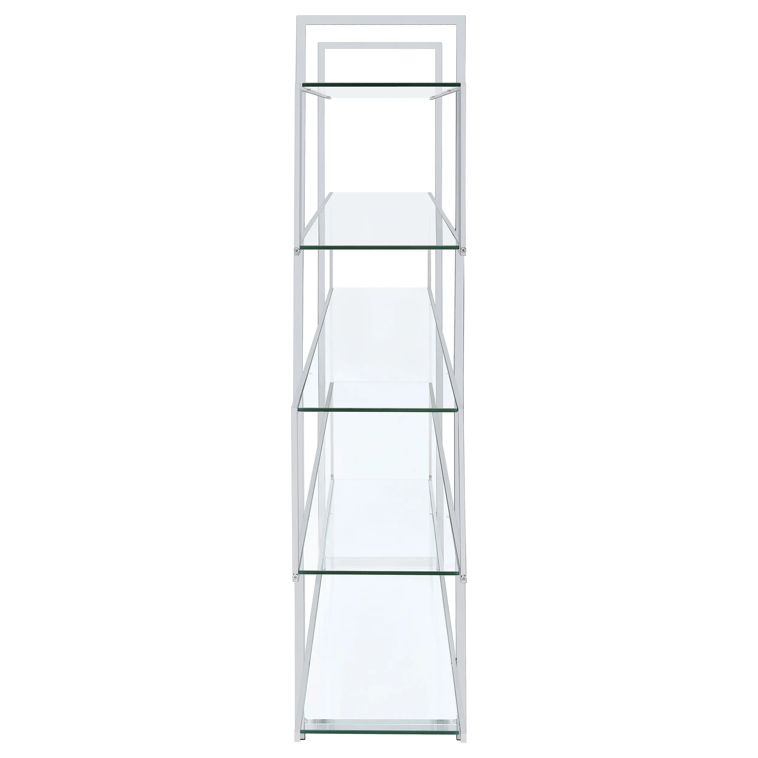 Elmer 63-inch 5-shelf Bookshelf Clear and Chrome