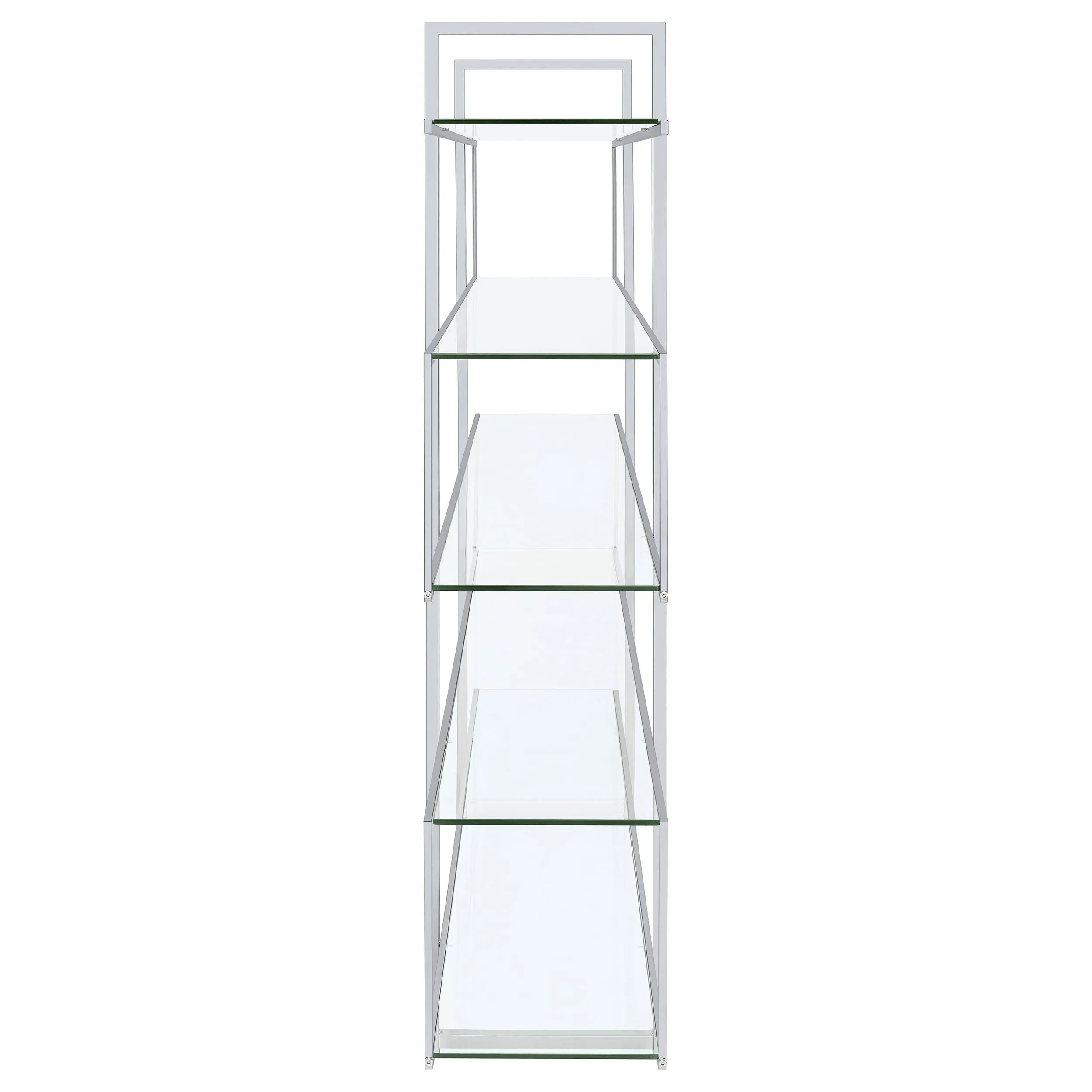 Elmer 63-inch 5-shelf Bookshelf Clear and Chrome