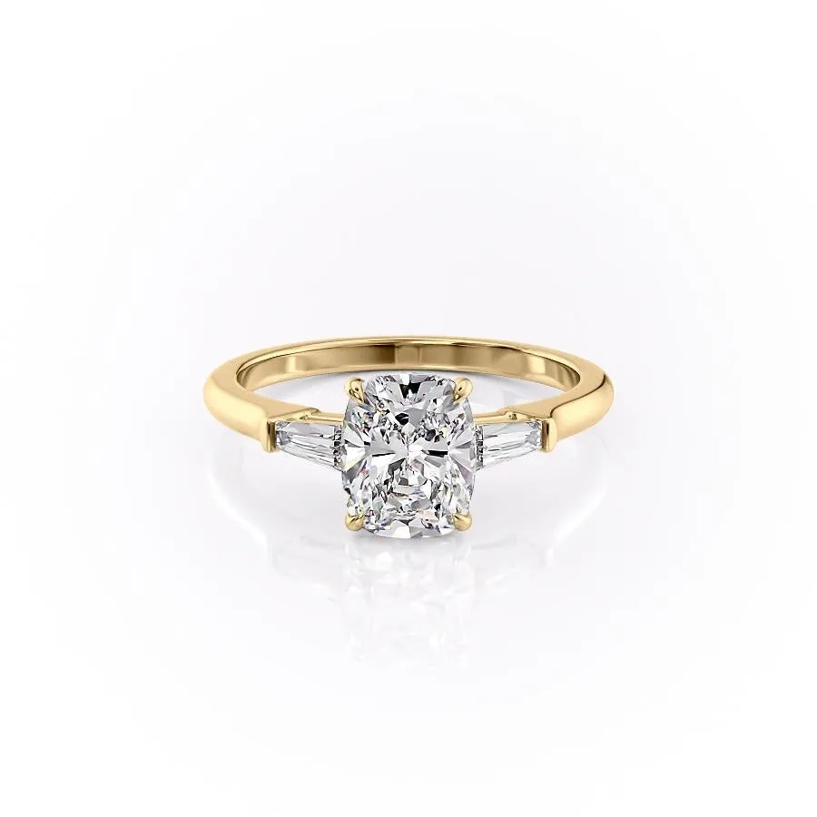 Elongated Cushion Cut Moissanite, Traditional Classic Design