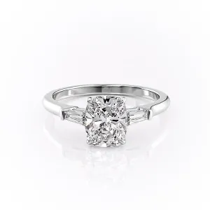 Elongated Cushion Cut Moissanite, Traditional Classic Design