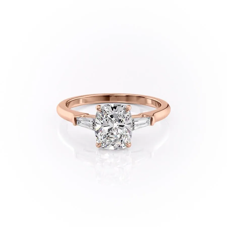 Elongated Cushion Cut Moissanite, Traditional Classic Design
