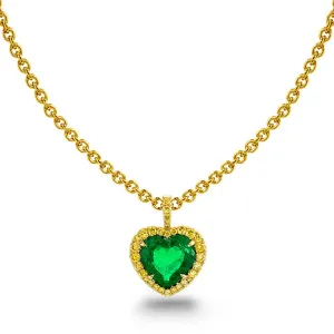 Emerald & Fancy Yellow Diamond Necklace
