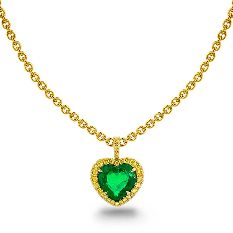 Emerald & Fancy Yellow Diamond Necklace