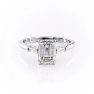 Emerald Cut Moissanite, Traditional Classic Design