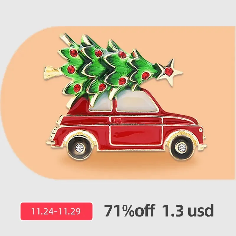 Enamel Car & Christmas Tree Brooch Pins Fashion Jewelry Gift Idea Christmas Brooches