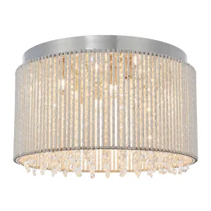 Endon 81980 Galina 10lt Flush Chrome plate & clear crystal 10 x 25W G9 clear capsule (Required)