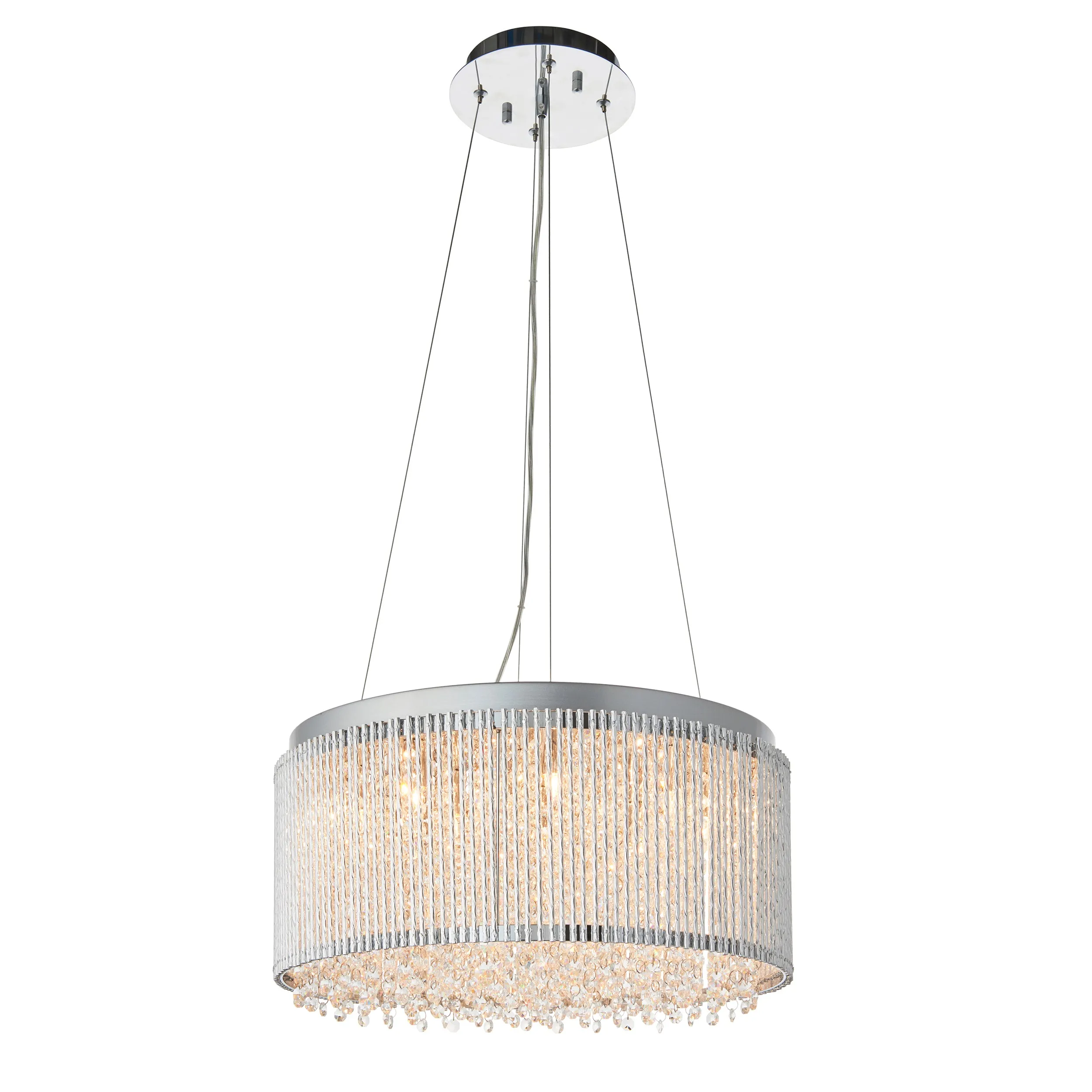 Endon 81981 Galina 12lt Pendant Chrome plate & clear crystal 12 x 25W G9 clear capsule (Required)