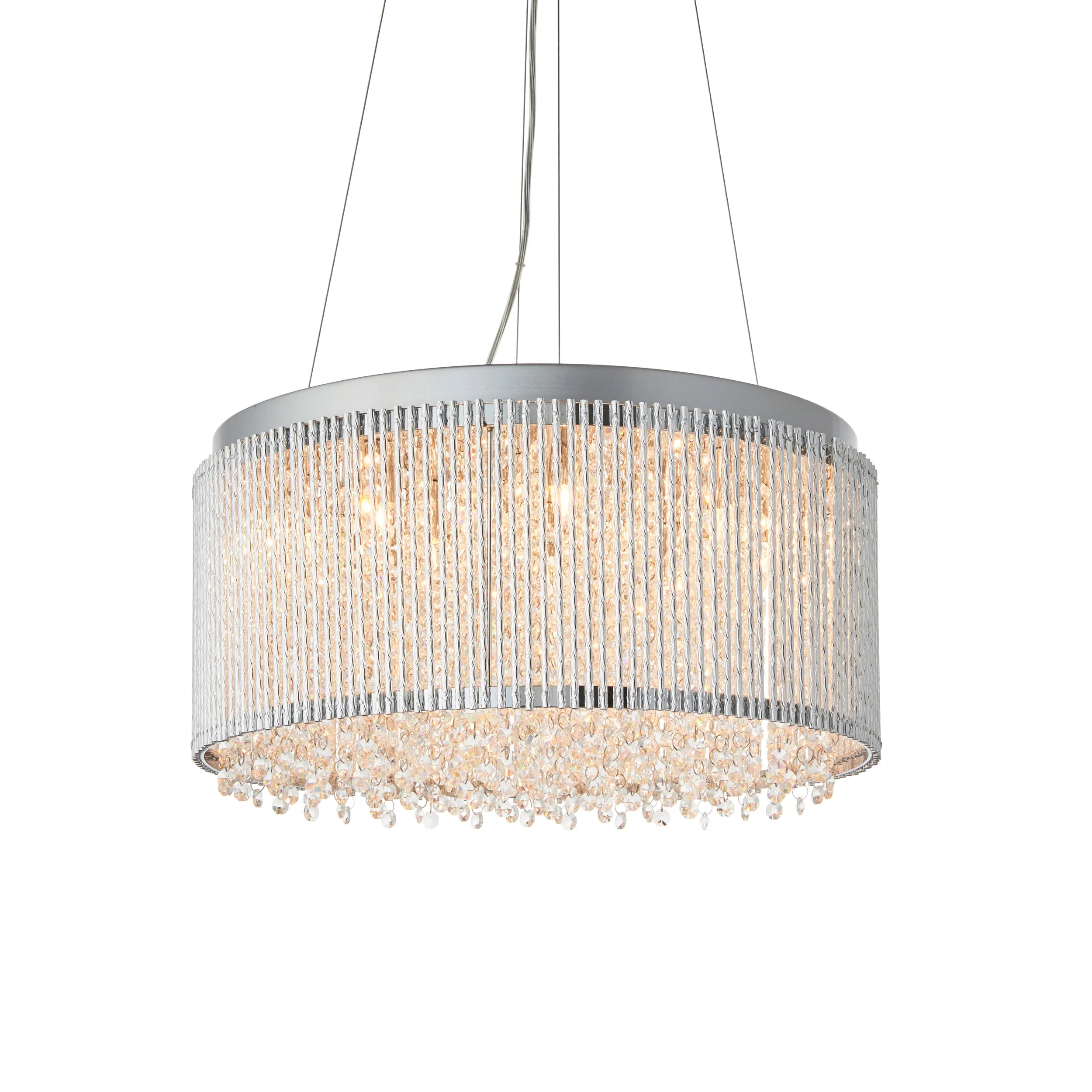 Endon 81981 Galina 12lt Pendant Chrome plate & clear crystal 12 x 25W G9 clear capsule (Required)
