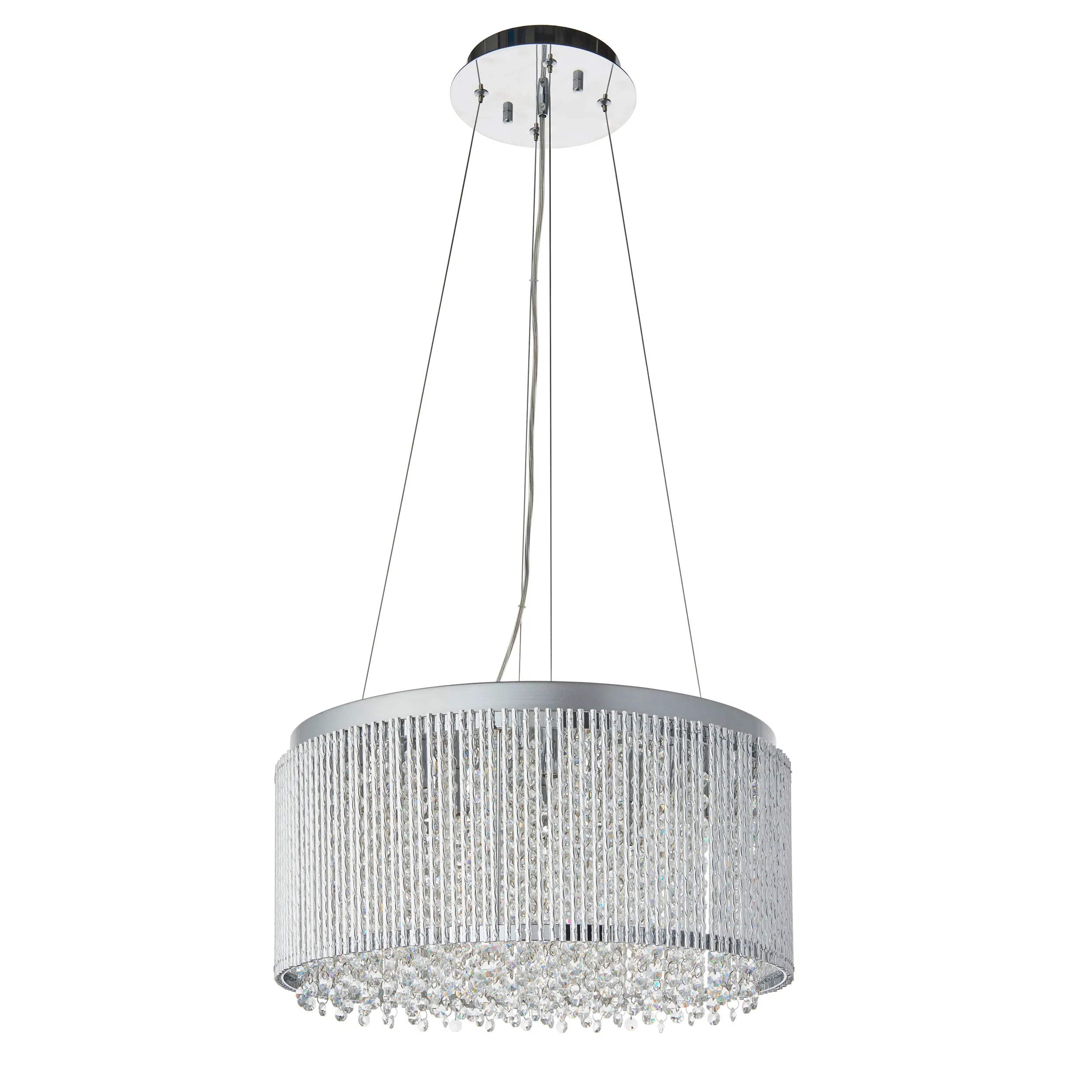 Endon 81981 Galina 12lt Pendant Chrome plate & clear crystal 12 x 25W G9 clear capsule (Required)