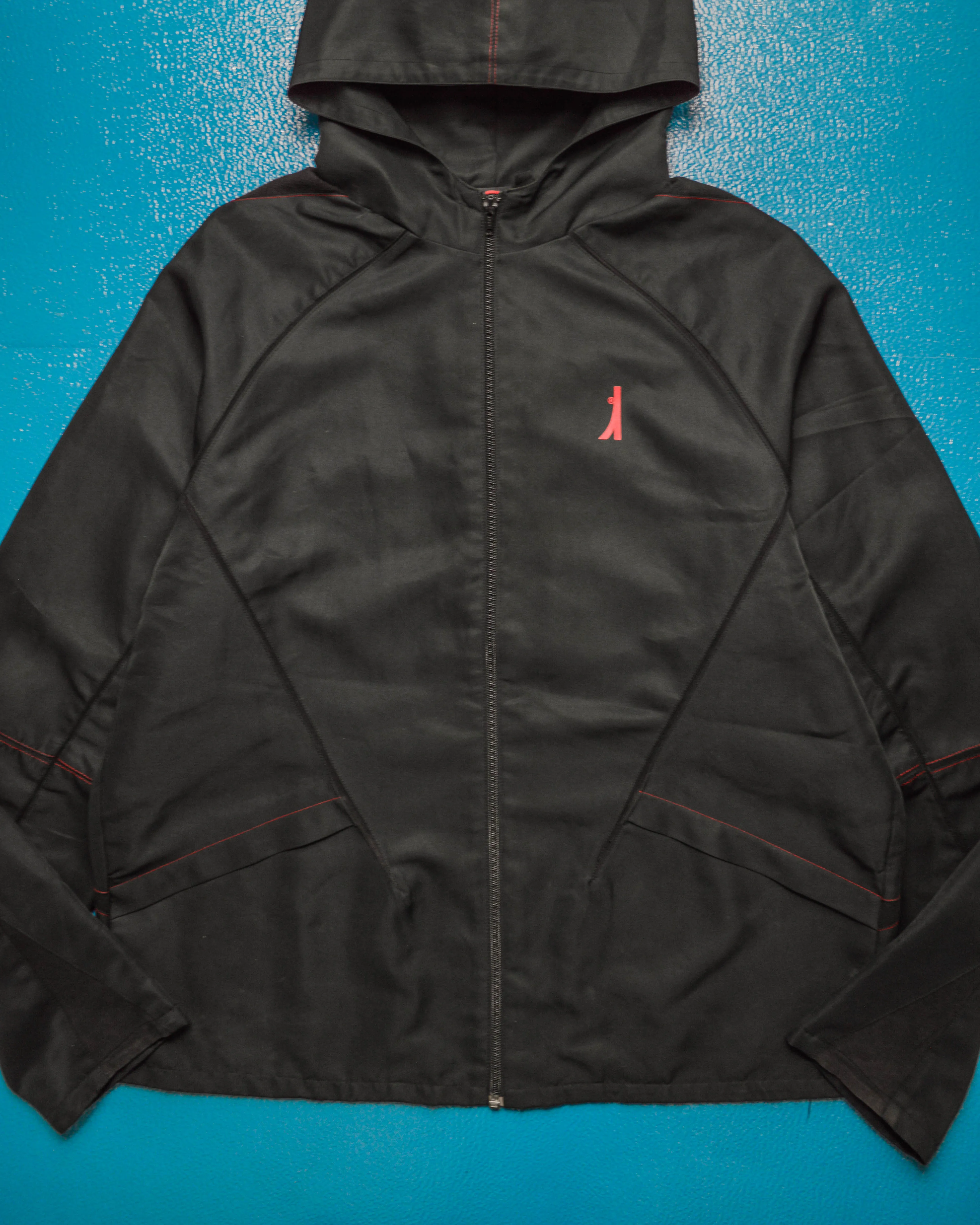 Engineered Jeans Futuristic Tectonic Hooded Panelled Track Top / Jacket (L~XL)