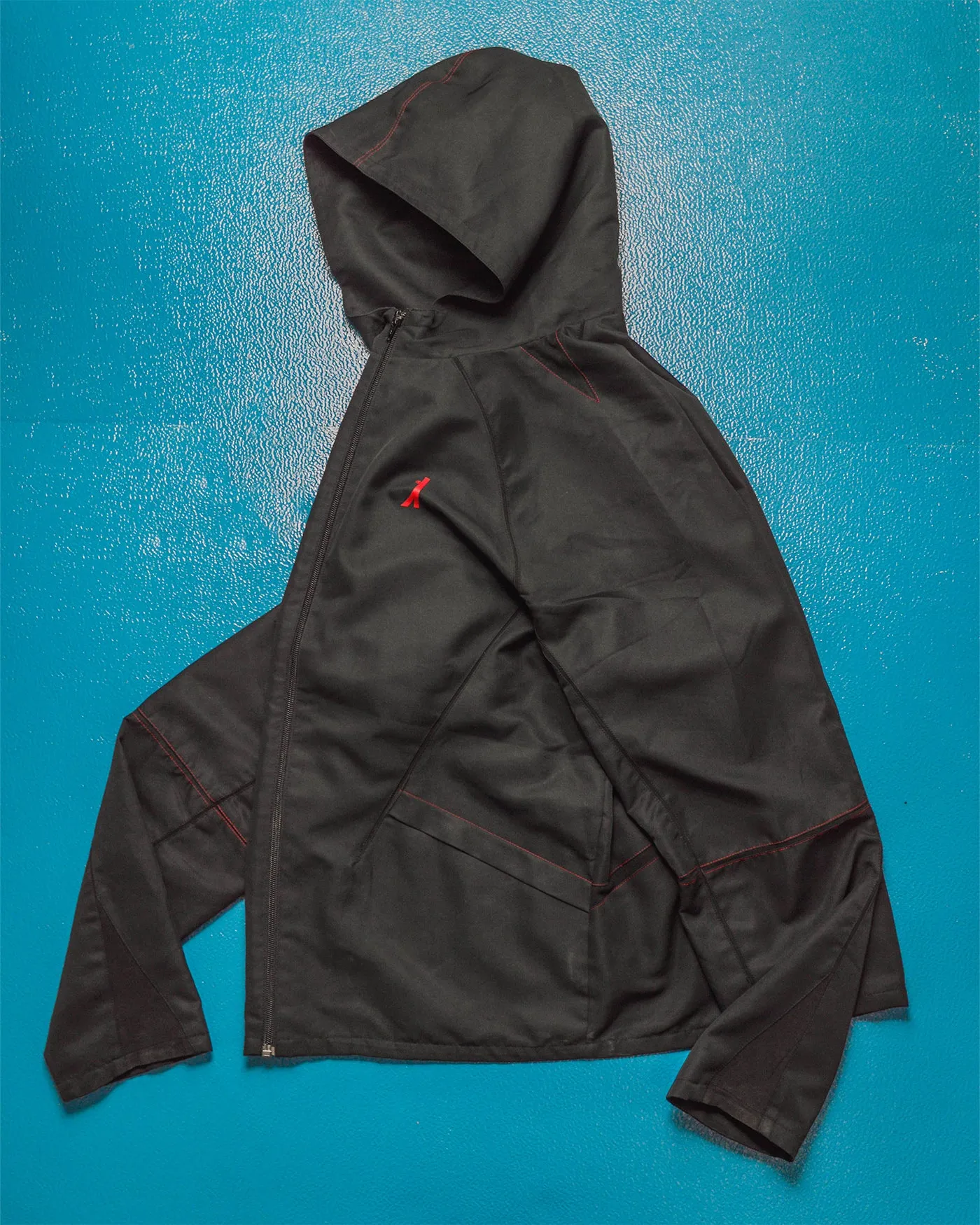 Engineered Jeans Futuristic Tectonic Hooded Panelled Track Top / Jacket (L~XL)