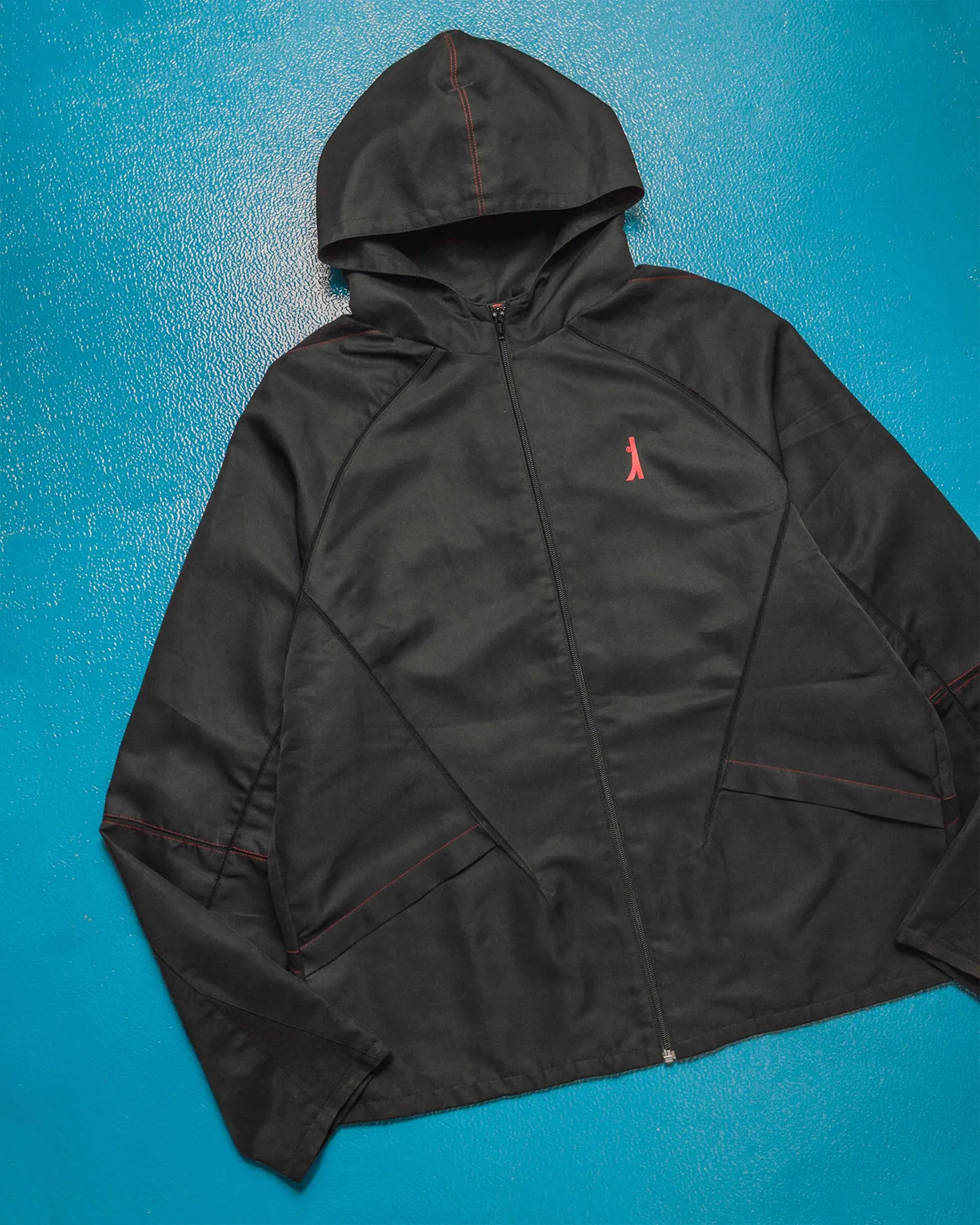 Engineered Jeans Futuristic Tectonic Hooded Panelled Track Top / Jacket (L~XL)