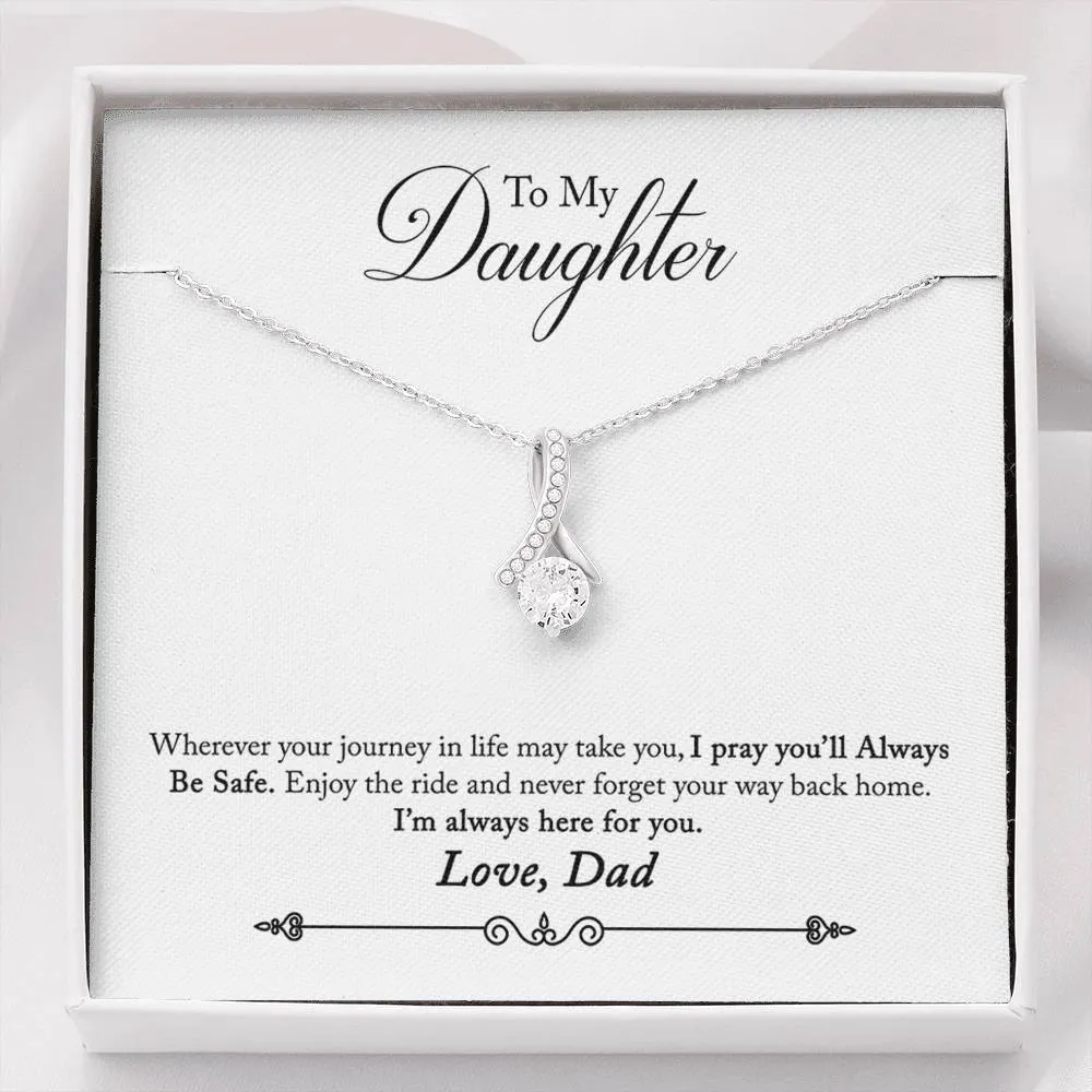 Enjoy the journey-Alluring Beauty Solitaire Necklace for Daughter from Dad