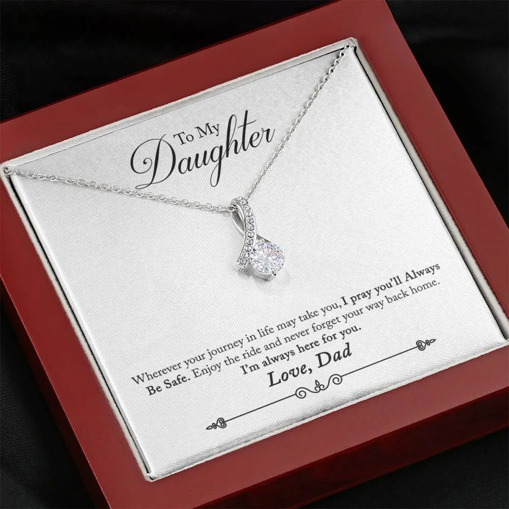 Enjoy the journey-Alluring Beauty Solitaire Necklace for Daughter from Dad