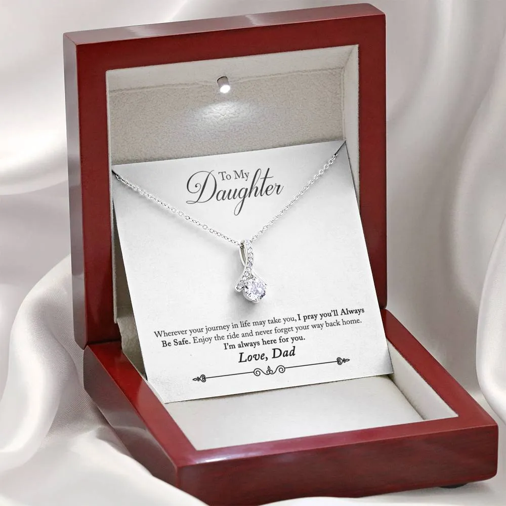 Enjoy the journey-Alluring Beauty Solitaire Necklace for Daughter from Dad
