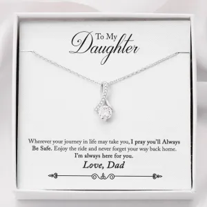 Enjoy the journey-Alluring Beauty Solitaire Necklace for Daughter from Dad