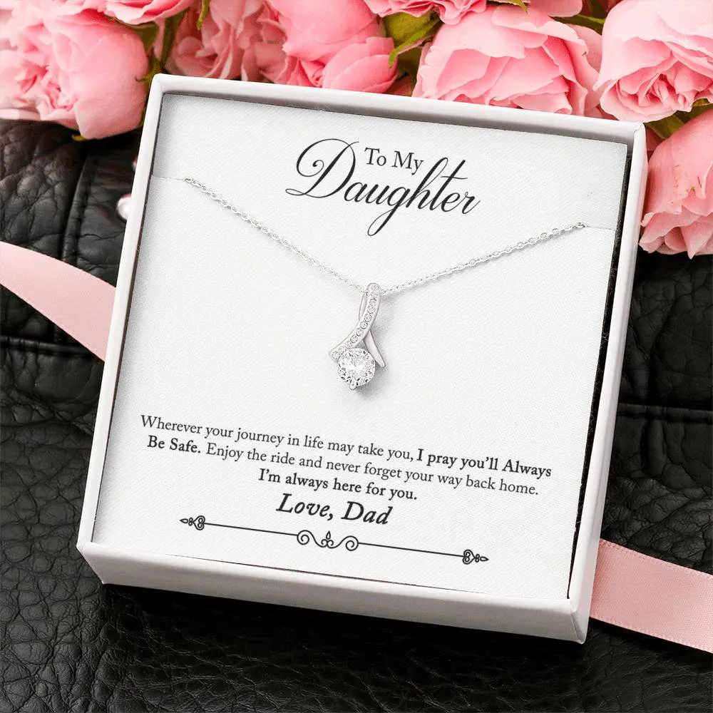 Enjoy the journey-Alluring Beauty Solitaire Necklace for Daughter from Dad