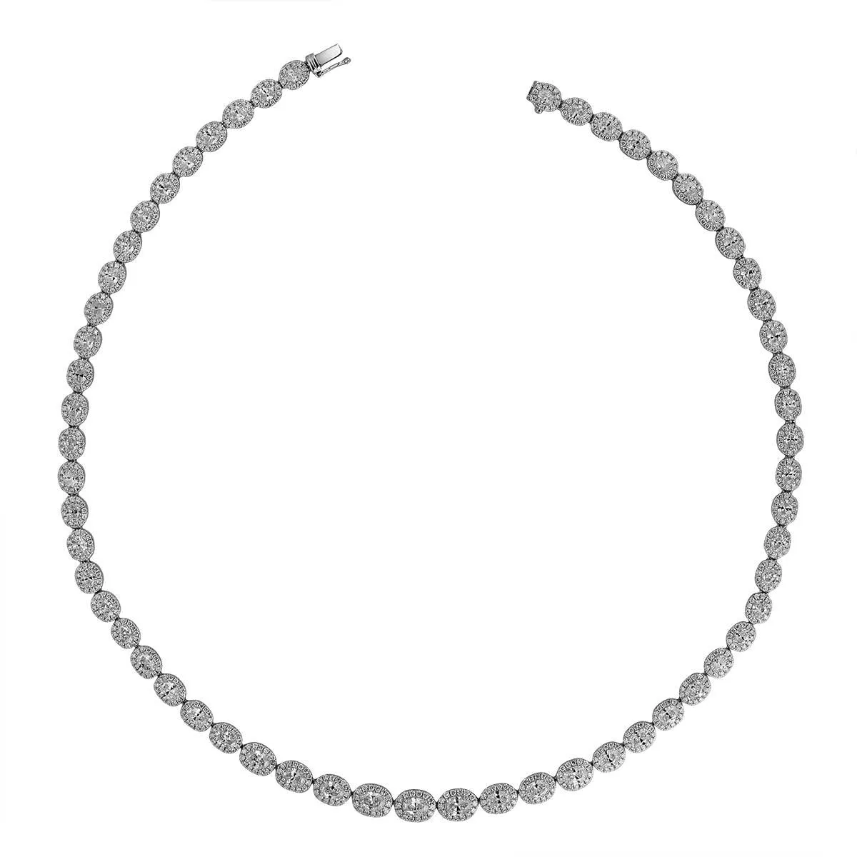 Exquisite 13.56CT T.W. Oval-Cut Statement Diamond Necklace