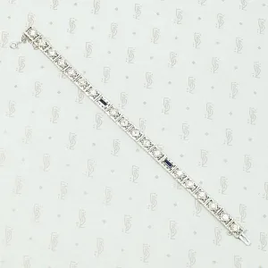 Exquisite Filigree Diamond & Sapphire Line Bracelet