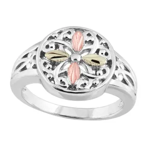 Exquisite Foliage - Sterling Silver Black Hills Gold Ring