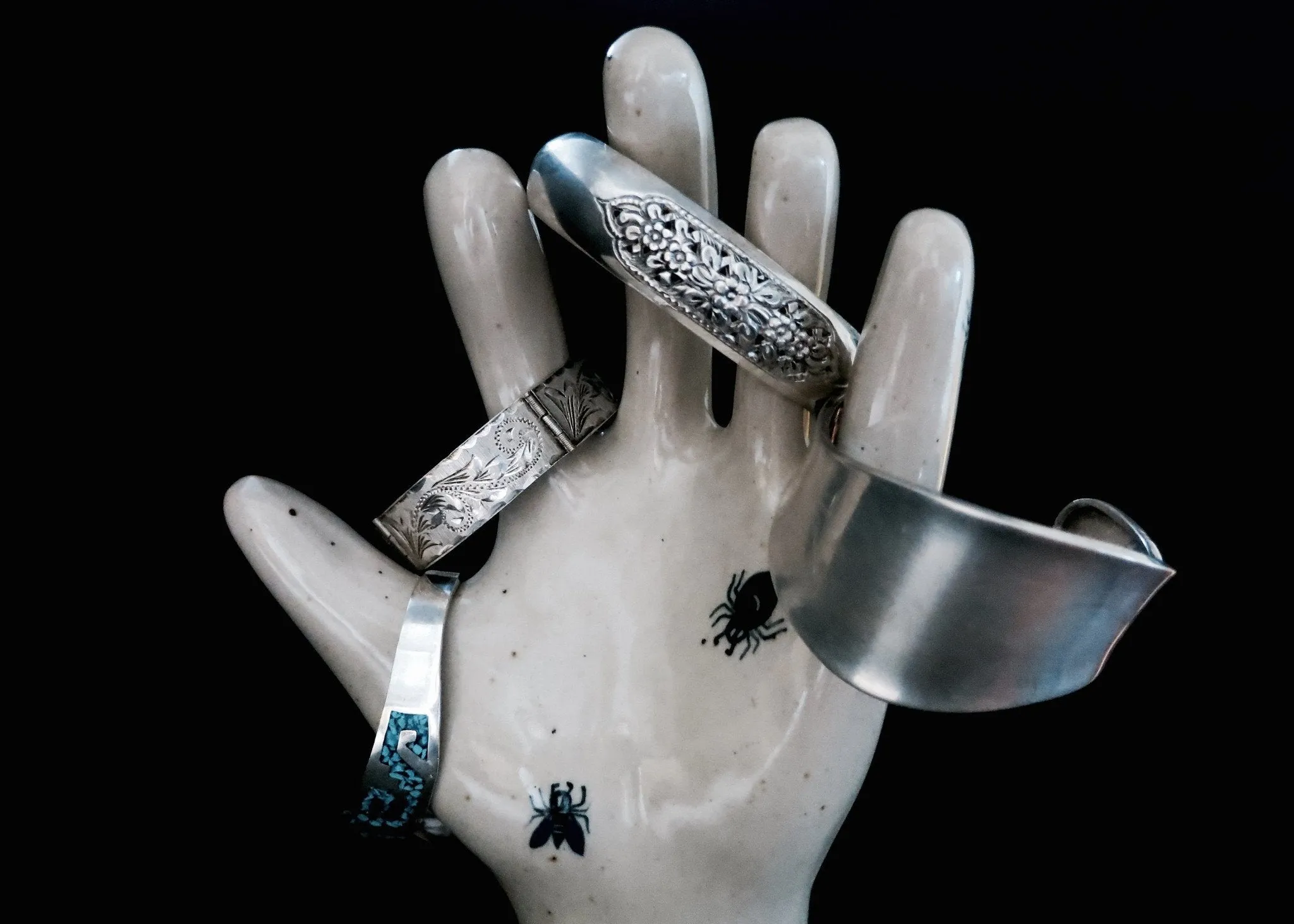 Exquisite traditional chase work bracelet from Thailand