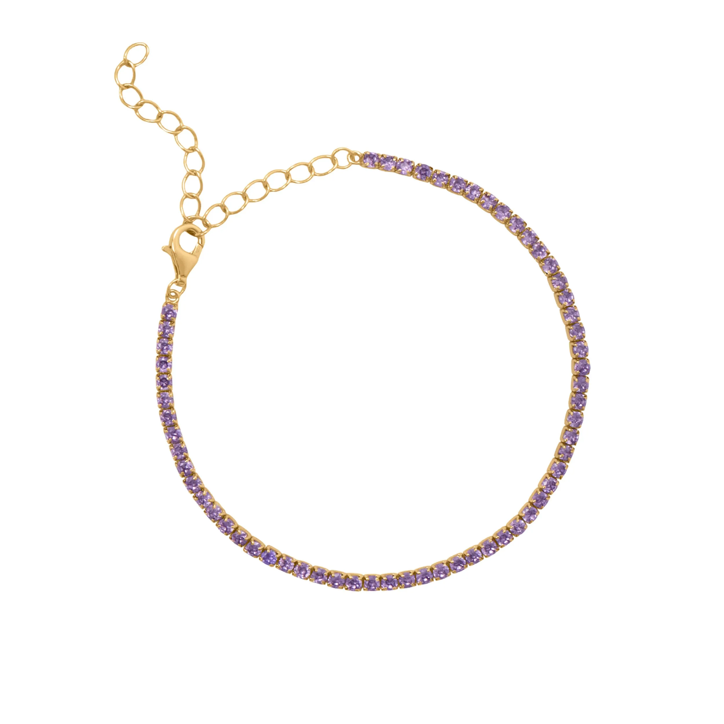 February Amethyst Birthstone Tennis Bracelet