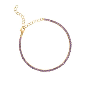 February Amethyst Birthstone Tennis Bracelet