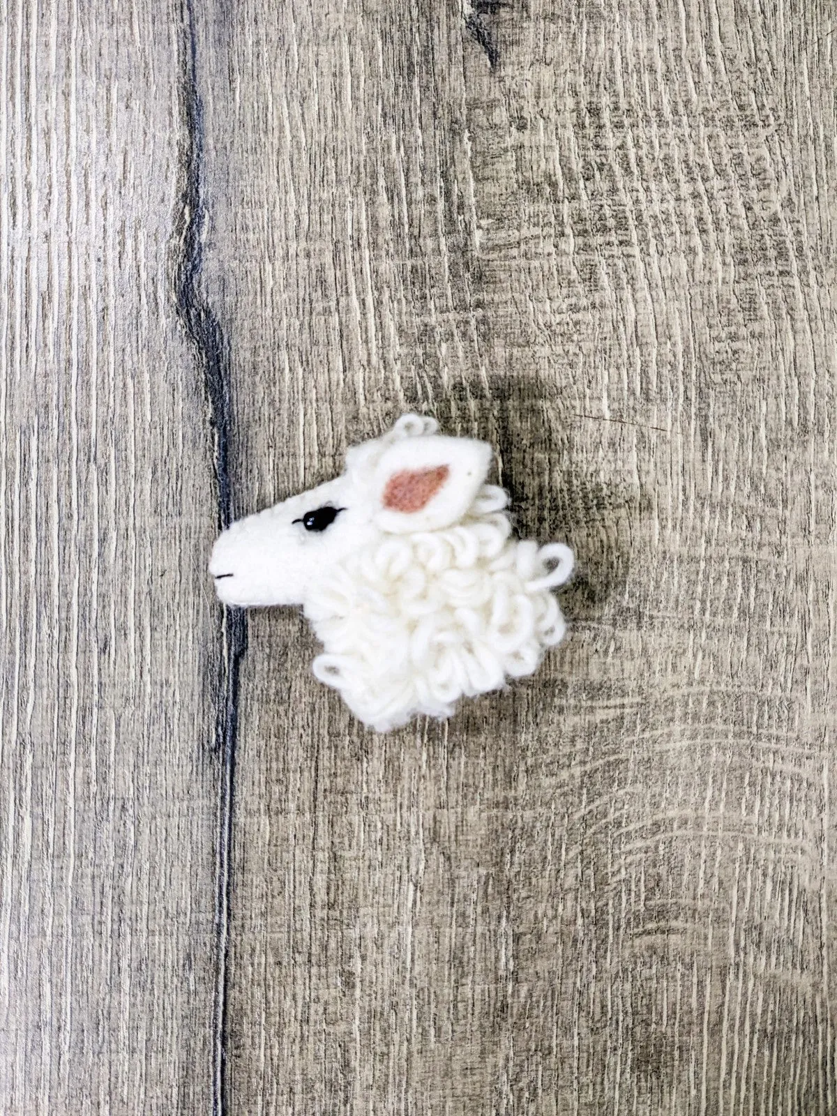 Felt Sheep Head Brooch