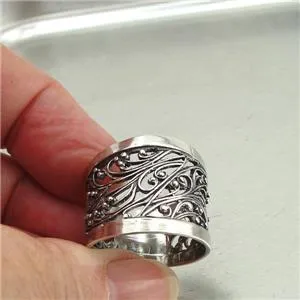 Filigree ring 925 Sterling Silver 6,7,8,9,10 Handmade Modern Hadar Designers  (S)