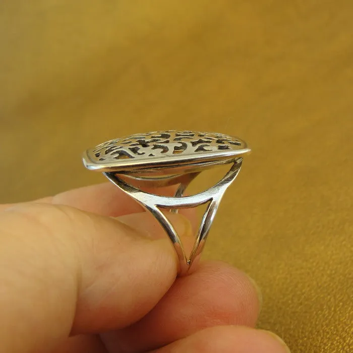 Filigree Ring 925 Sterling Silver 7.5,8 Unique Handmade Hadar Designers (S) Last