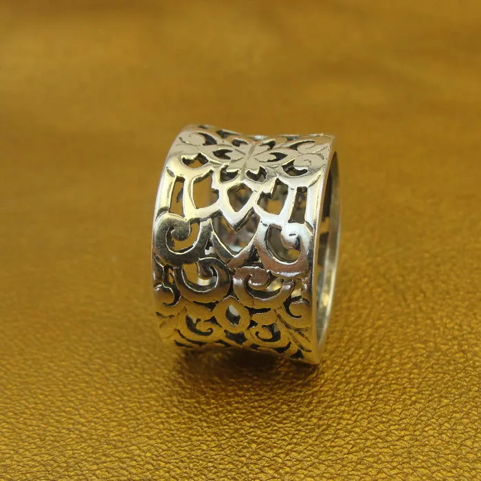 Filigree Ring 925 Sterling Silver  size 6.5,7 Handmade Hadar Designers (Ms 1718)Y