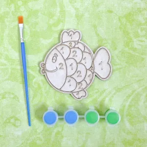 Fish Painting by Numbers Preschool, Craft Kits for Kids, Bulk Birthday Party Favor and Make and Take for Kids