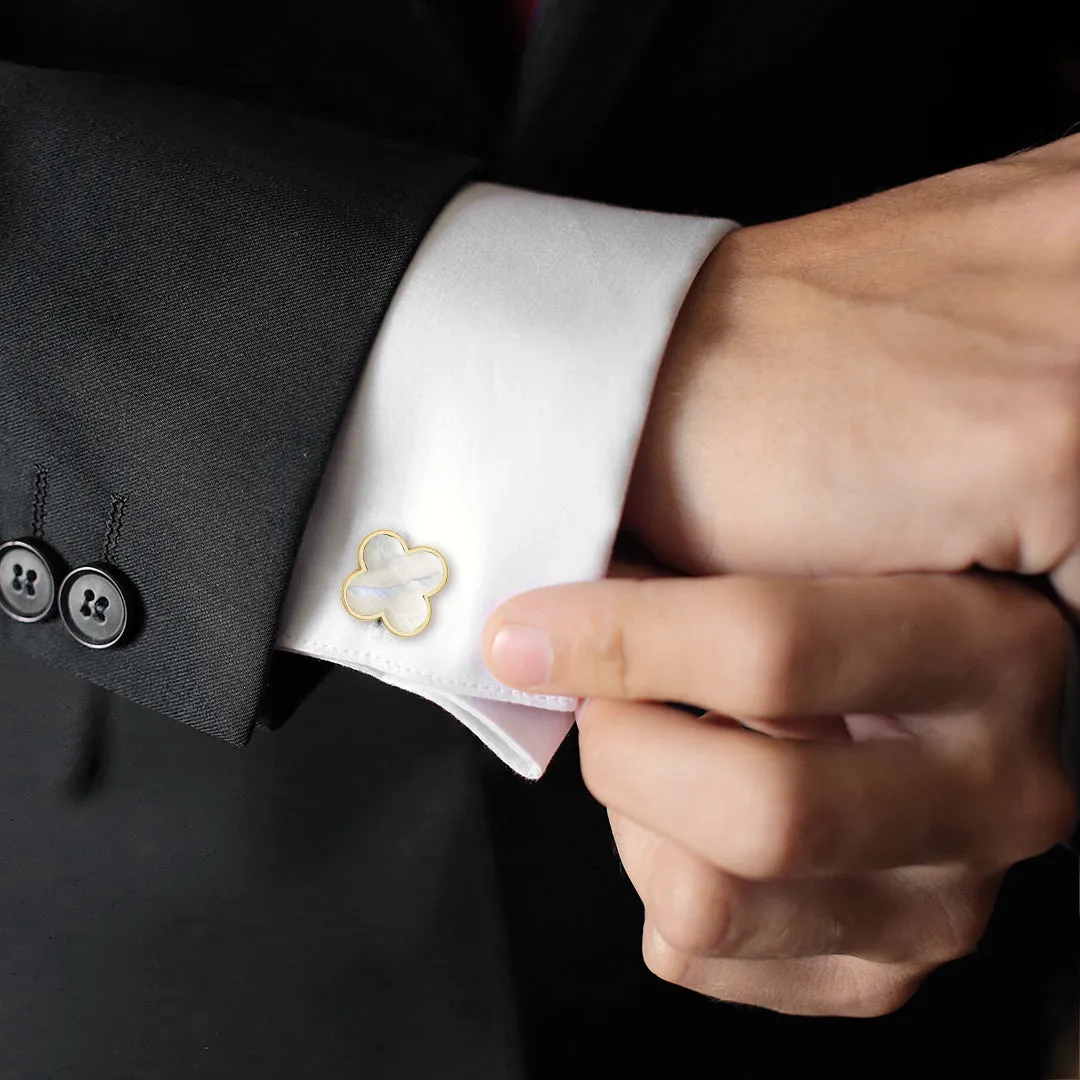 Four Leaf Clover 18K Gold Vermeil Sterling Cufflinks