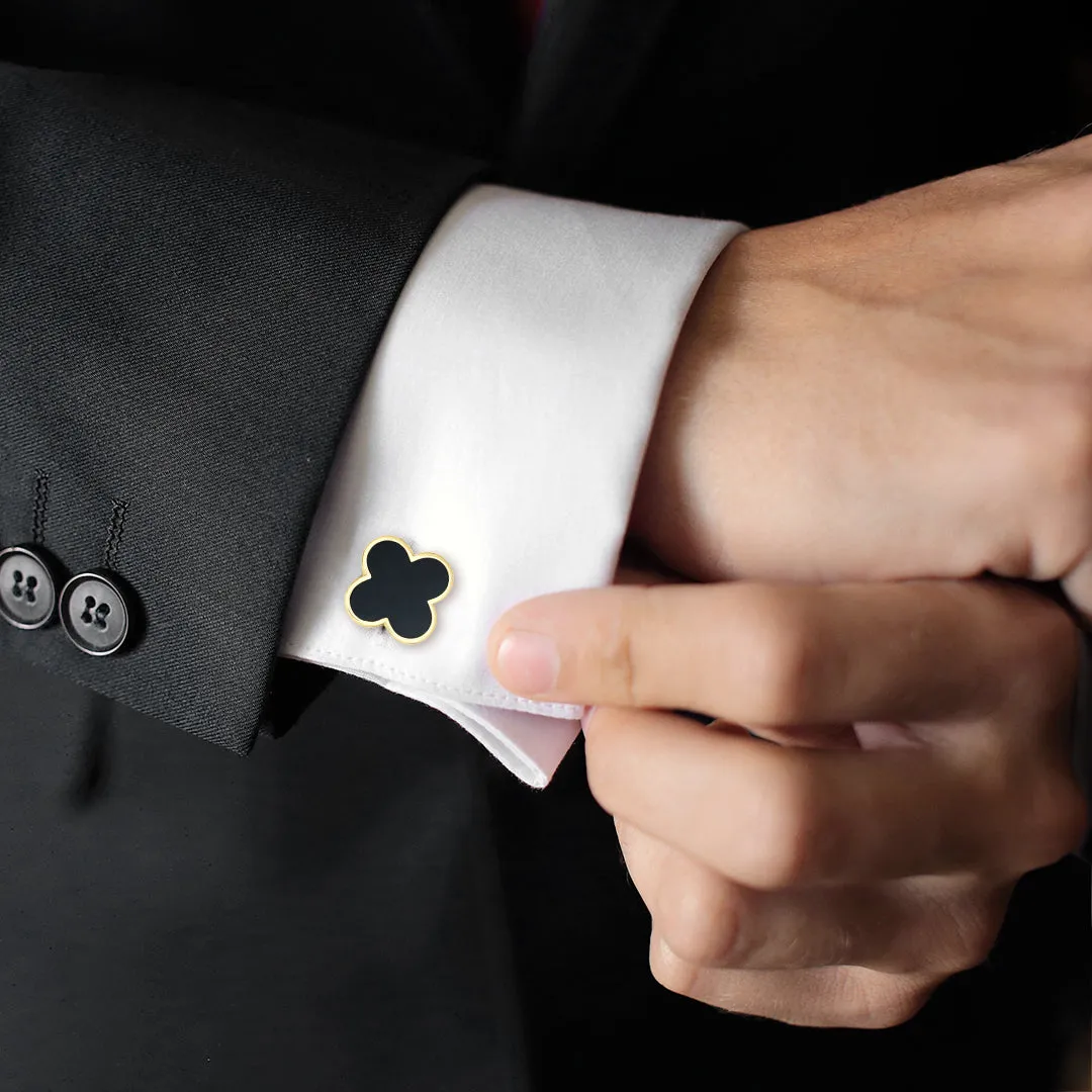 Four Leaf Clover 18K Gold Vermeil Sterling Cufflinks