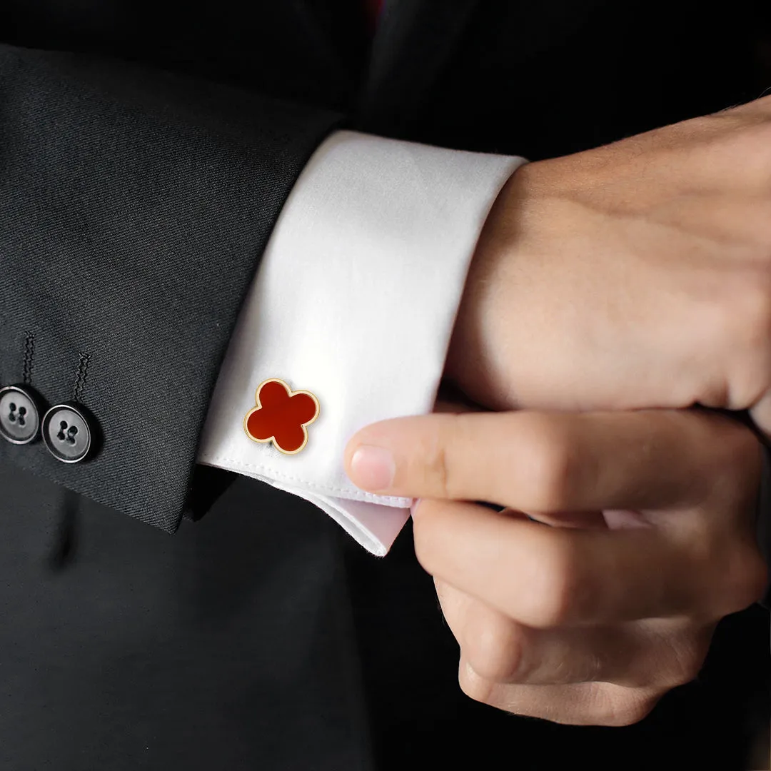 Four Leaf Clover 18K Gold Vermeil Sterling Cufflinks