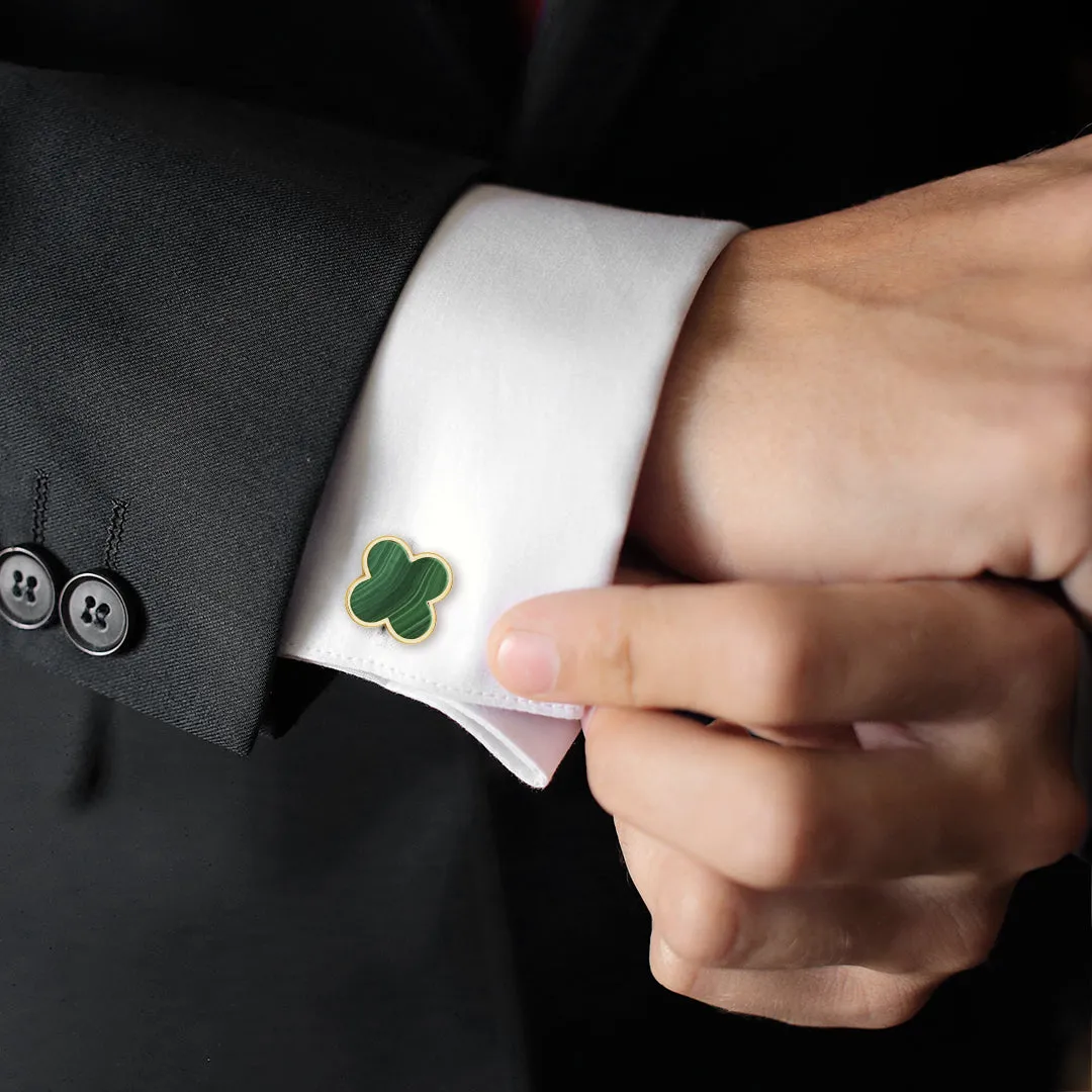 Four Leaf Clover 18K Gold Vermeil Sterling Cufflinks