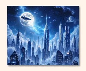 Futuristic Cityscape Dreams Wall Art Poster