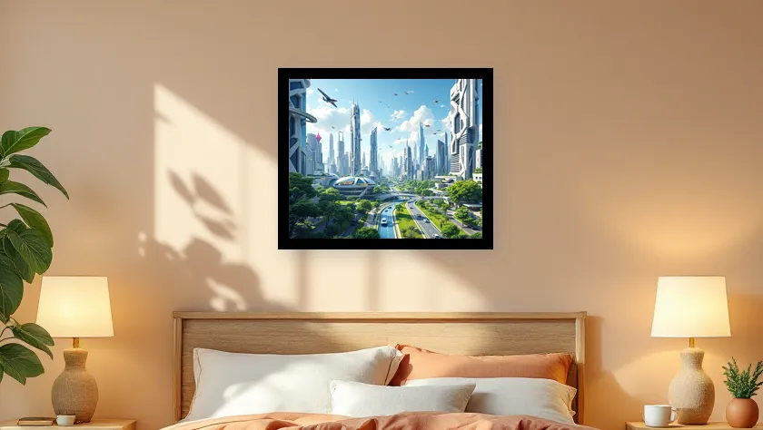 Futuristic Cityscape Dreams Wall Art Poster