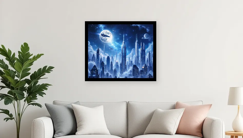 Futuristic Cityscape Dreams Wall Art Poster