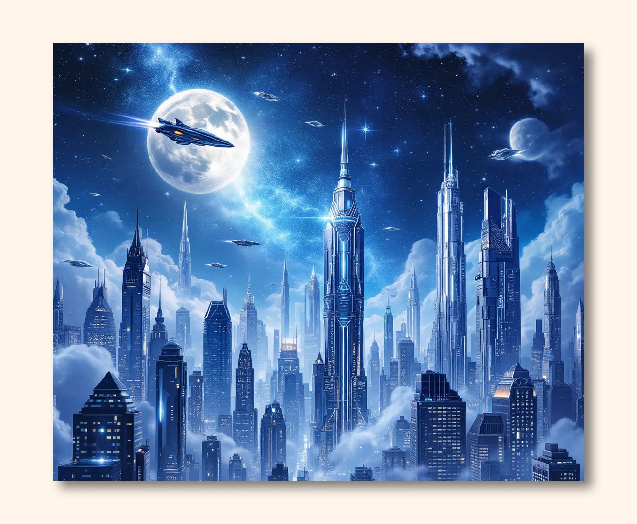 Futuristic Cityscape Dreams Wall Art Poster