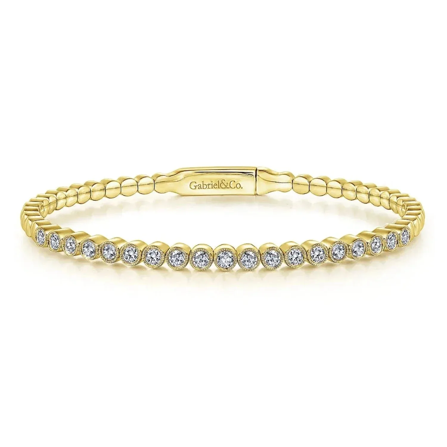 Gabriel & Co. Round Cut Bezel Set Diamond Bangle
